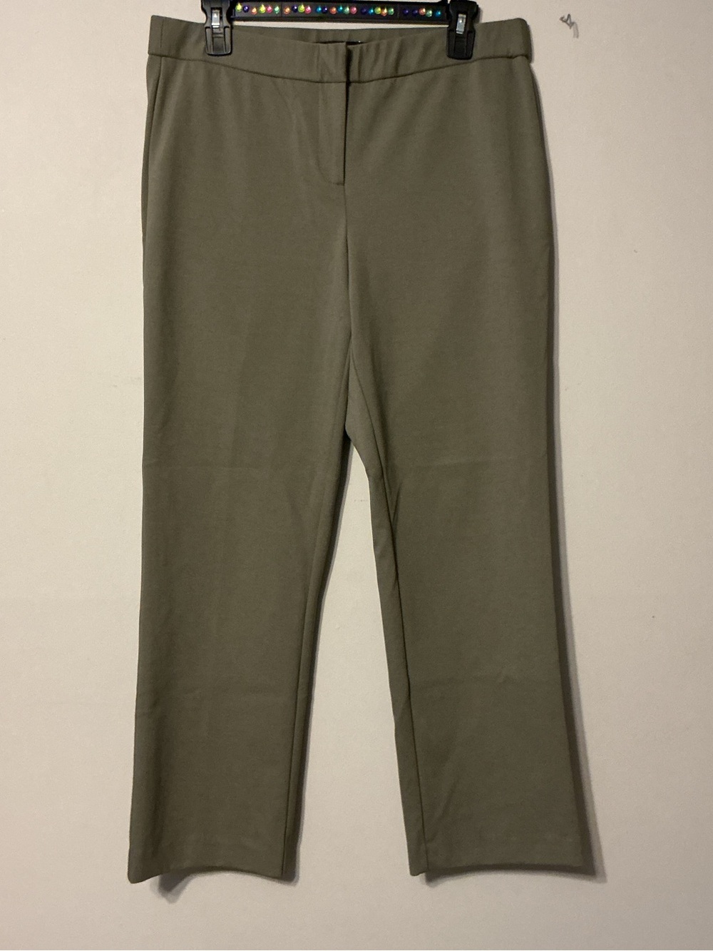 Amanda & Chelsea Olive Green Straight-Leg Ponte Pants